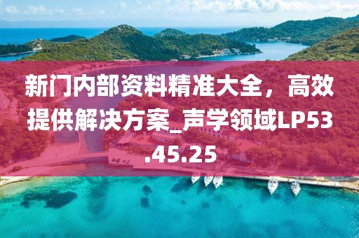 新门内部资料精准大全，高效提供解决方案_声学领域LP53.45.25