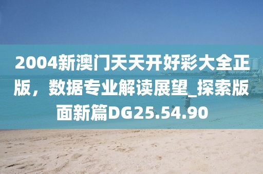 2004新澳门天天开好彩大全正版，数据专业解读展望_探索版面新篇DG25.54.90