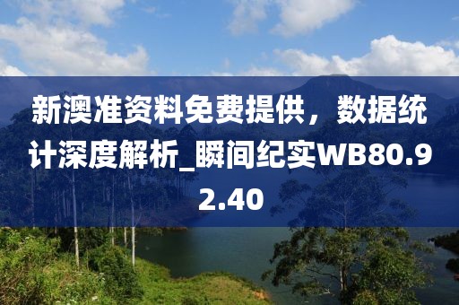 新澳准资料免费提供，数据统计深度解析_瞬间纪实WB80.92.40