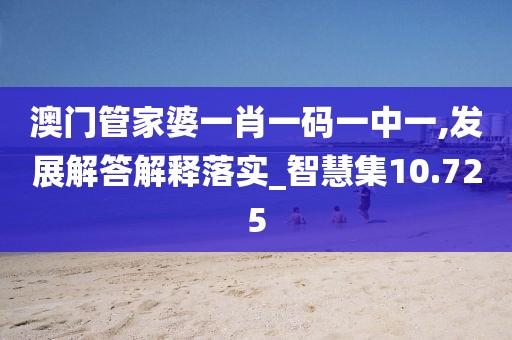 澳门管家婆一肖一码一中一,发展解答解释落实_智慧集10.725