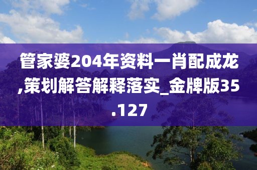 管家婆204年资料一肖配成龙,策划解答解释落实_金牌版35.127