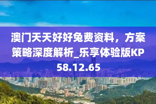 澳门天天好好兔费资料，方案策略深度解析_乐享体验版KP58.12.65
