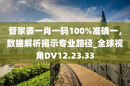管家婆一肖一码100%准确一，数据解析揭示专业路径_全球视角DV12.23.33