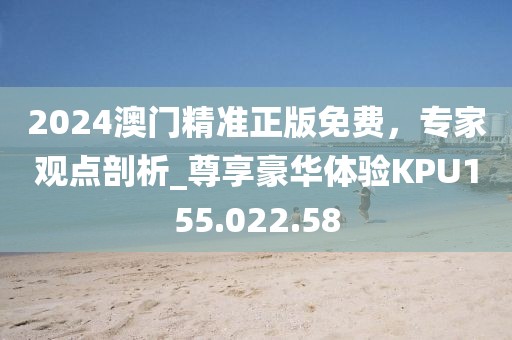 2024澳门精准正版免费，专家观点剖析_尊享豪华体验KPU155.022.58