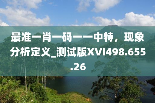 最准一肖一码一一中特，现象分析定义_测试版XVI498.655.26
