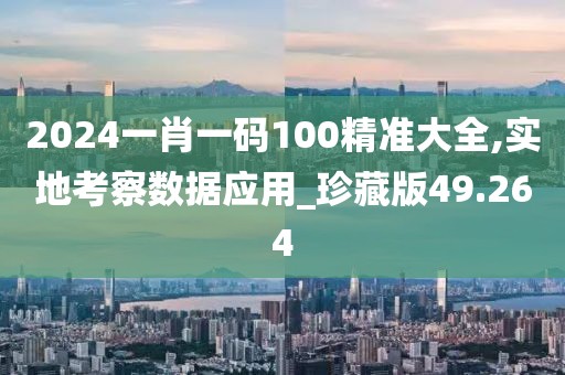 2024一肖一码100精准大全,实地考察数据应用_珍藏版49.264