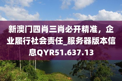 新澳门四肖三肖必开精准，企业履行社会责任_服务器版本信息QYR51.637.13