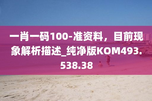 一肖一码100-准资料，目前现象解析描述_纯净版KOM493.538.38