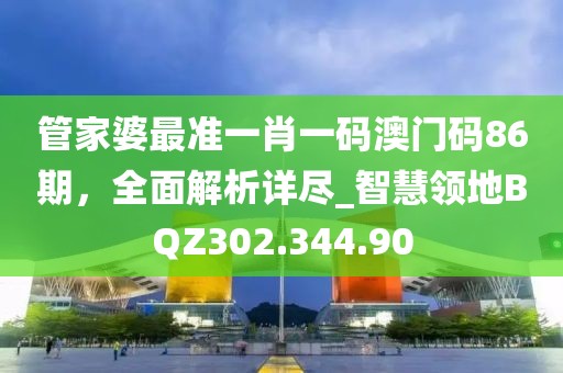 管家婆最准一肖一码澳门码86期，全面解析详尽_智慧领地BQZ302.344.90