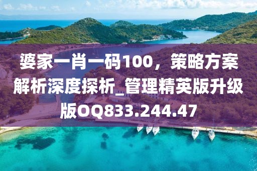 婆家一肖一码100，策略方案解析深度探析_管理精英版升级版OQ833.244.47