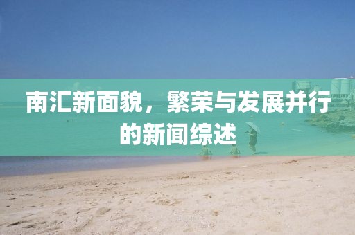 南汇新面貌，繁荣与发展并行的新闻综述