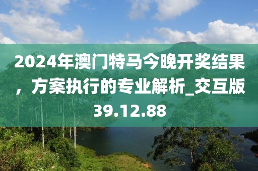2024年澳门特马今晚开奖结果，方案执行的专业解析_交互版39.12.88
