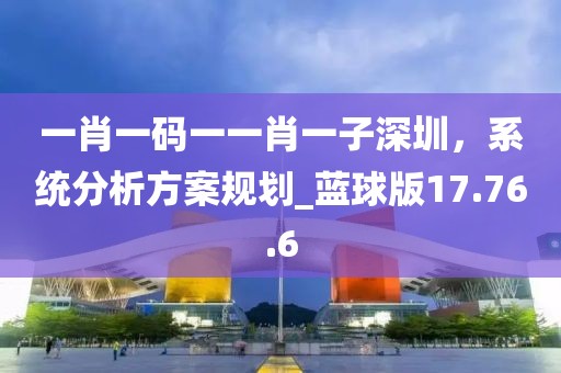 一肖一码一一肖一子深圳，系统分析方案规划_蓝球版17.76.6