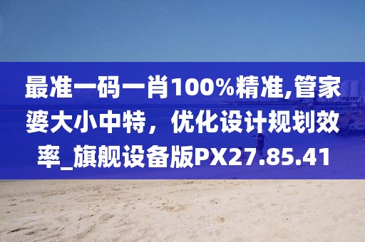 最准一码一肖100%精准,管家婆大小中特，优化设计规划效率_旗舰设备版PX27.85.41
