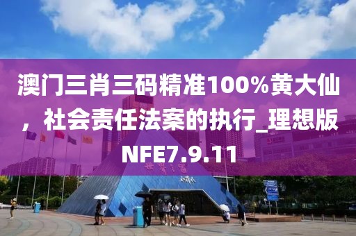 澳门三肖三码精准100%黄大仙，社会责任法案的执行_理想版NFE7.9.11