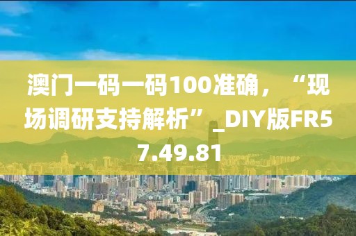 澳门一码一码100准确，“现场调研支持解析”_DIY版FR57.49.81
