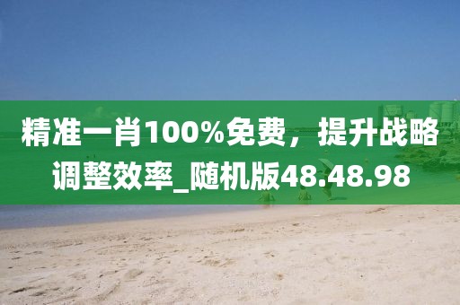 精准一肖100%免费，提升战略调整效率_随机版48.48.98