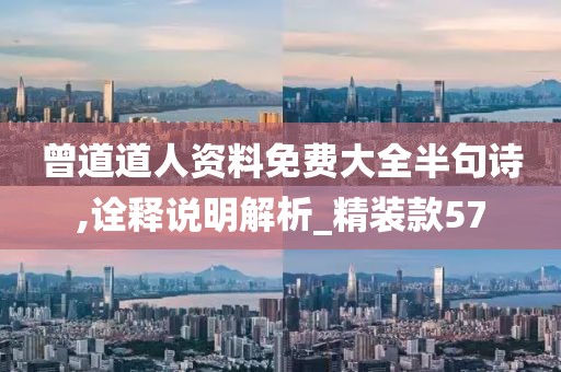 曾道道人资料免费大全半句诗,诠释说明解析_精装款57