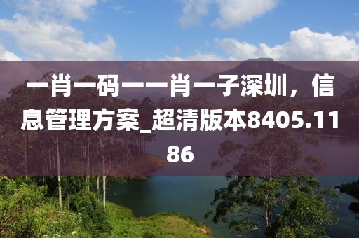一肖一码一一肖一子深圳，信息管理方案_超清版本8405.1186
