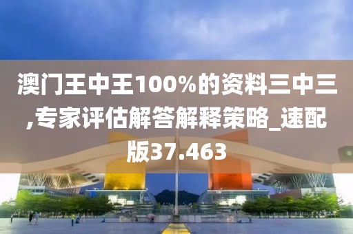 澳门王中王100%的资料三中三,专家评估解答解释策略_速配版37.463