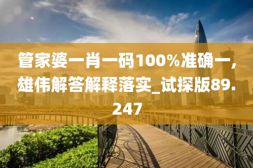 管家婆一肖一码100%准确一,雄伟解答解释落实_试探版89.247