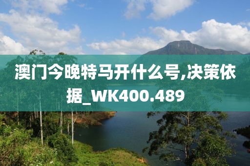 澳门今晚特马开什么号,决策依据_WK400.489