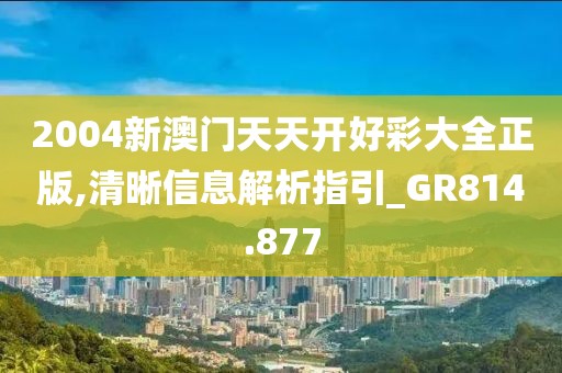 2004新澳门天天开好彩大全正版,清晰信息解析指引_GR814.877