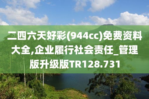 二四六天好彩(944cc)免费资料大全,企业履行社会责任_管理版升级版TR128.731