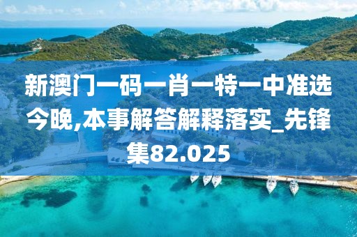 新澳门一码一肖一特一中准选今晚,本事解答解释落实_先锋集82.025