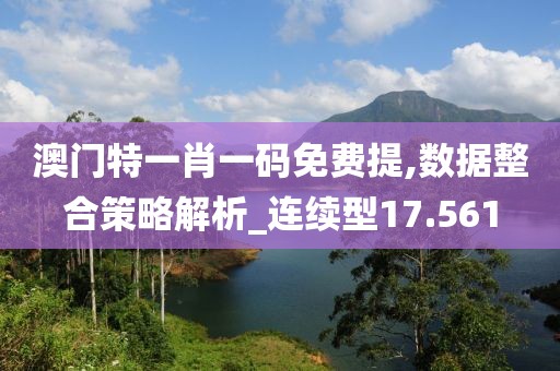 澳门特一肖一码免费提,数据整合策略解析_连续型17.561