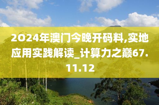 2O24年澳门今晚开码料,实地应用实践解读_计算力之巅67.11.12