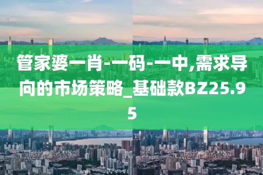 管家婆一肖-一码-一中,需求导向的市场策略_基础款BZ25.95