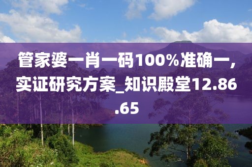 管家婆一肖一码100%准确一,实证研究方案_知识殿堂12.86.65