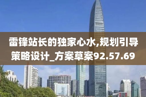 雷锋站长的独家心水,规划引导策略设计_方案草案92.57.69