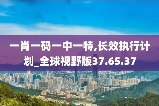 一肖一码一中一特,长效执行计划_全球视野版37.65.37