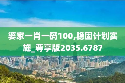 婆家一肖一码100,稳固计划实施_尊享版2035.6787