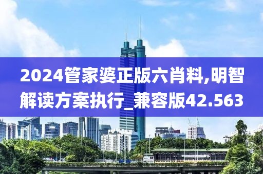 2024管家婆正版六肖料,明智解读方案执行_兼容版42.563