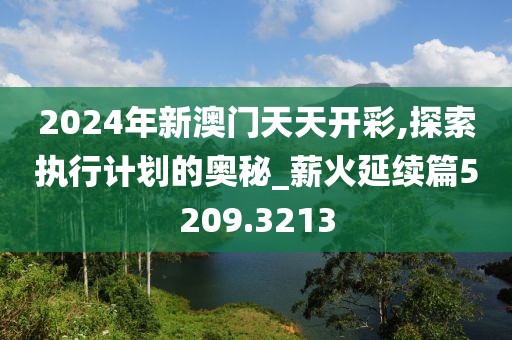 2024年新澳门天天开彩,探索执行计划的奥秘_薪火延续篇5209.3213