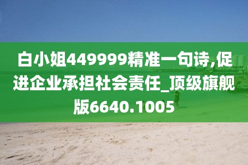 白小姐449999精准一句诗,促进企业承担社会责任_顶级旗舰版6640.1005
