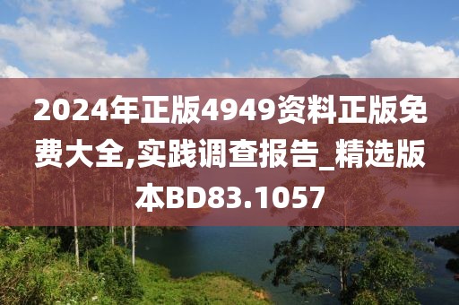 2024年正版4949资料正版免费大全,实践调查报告_精选版本BD83.1057