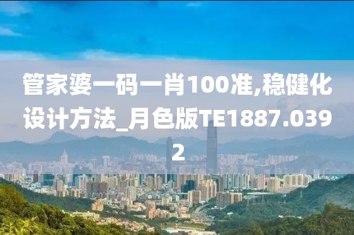 管家婆一码一肖100准,稳健化设计方法_月色版TE1887.0392