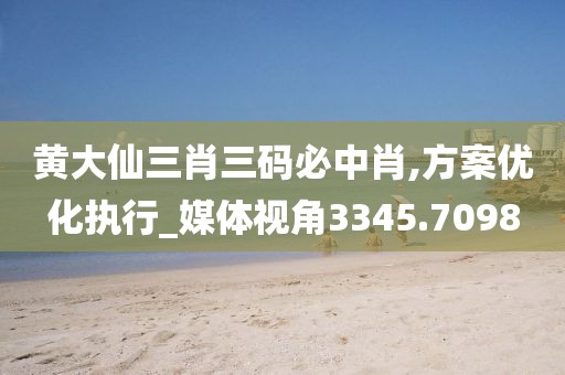 黄大仙三肖三码必中肖,方案优化执行_媒体视角3345.7098