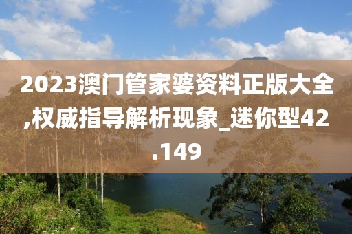 2023澳门管家婆资料正版大全,权威指导解析现象_迷你型42.149