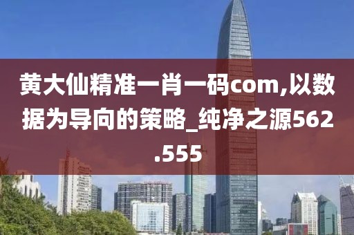 黄大仙精准一肖一码com,以数据为导向的策略_纯净之源562.555