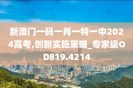 新澳门一码一肖一特一中2024高考,创新实施策略_专家级OD819.4214