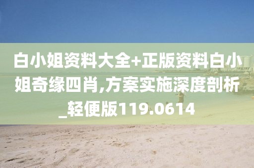 白小姐资料大全+正版资料白小姐奇缘四肖,方案实施深度剖析_轻便版119.0614