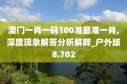 澳门一肖一码100准最准一肖,深度现象解答分析解释_户外版8.702