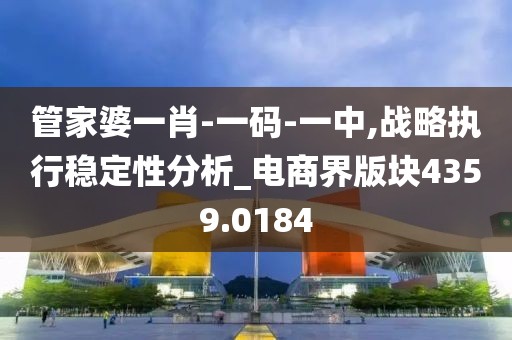 管家婆一肖-一码-一中,战略执行稳定性分析_电商界版块4359.0184