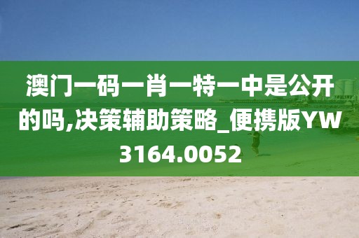 澳门一码一肖一特一中是公开的吗,决策辅助策略_便携版YW3164.0052