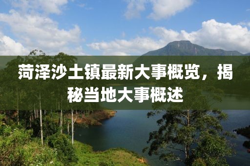 菏泽沙土镇最新大事概览，揭秘当地大事概述
